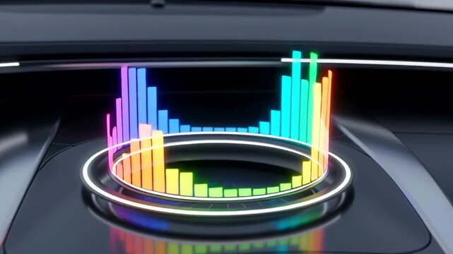 3D Colorful Bar Graph Animation in Car Dashboard.