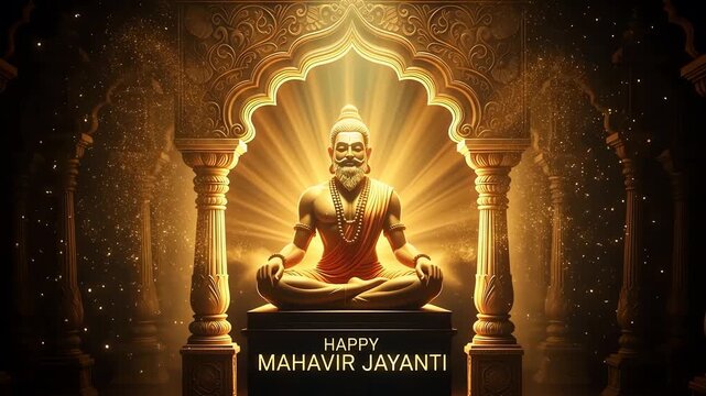 Happy Mahavir Jayanti vector illustration
