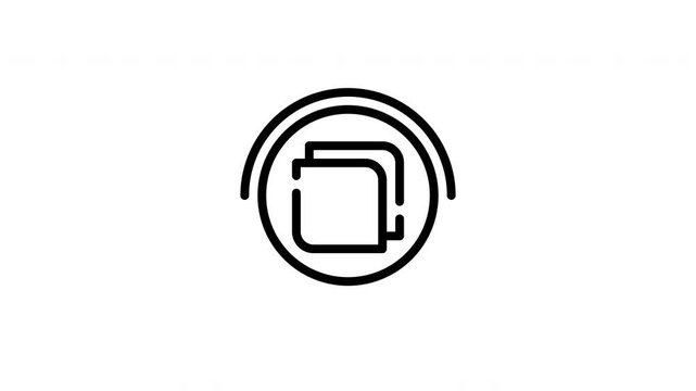 Abstract and modern geometric design with overlapping shapes in double bordered circle. Suitable for branding, logos, graphic design elements.

