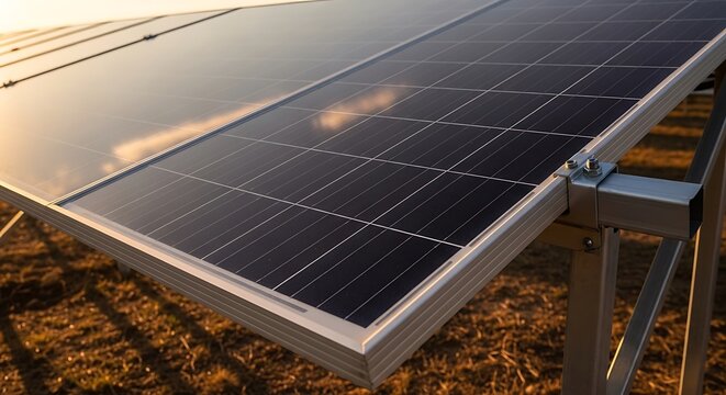 Solar panel array in daylight energy generation renewable resources