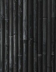 Obraz premium A close-up of a black bamboo wall