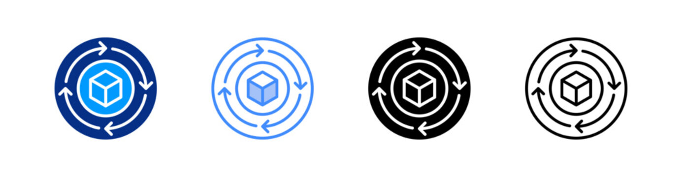 Recycling Multiple Style Icon Set Vector 