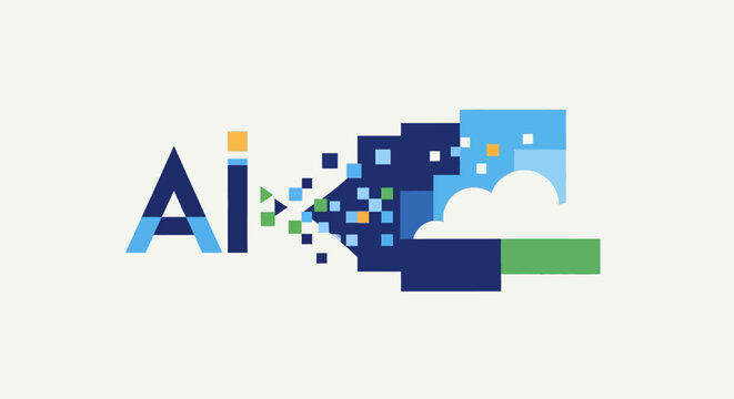 Ai logo with colorful graphic design.