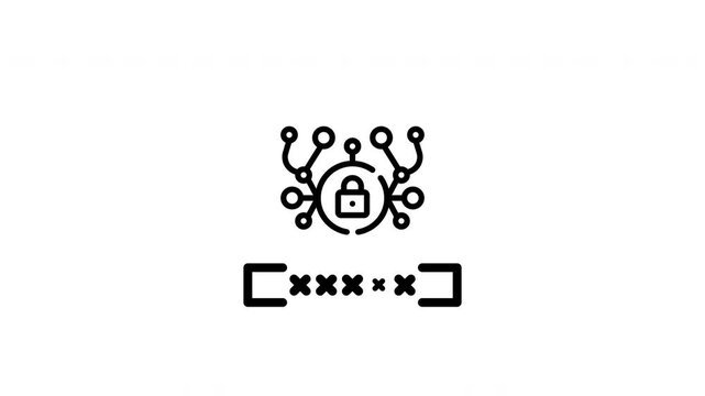 Secure password with cryptography and connected networks, suitable for cybersecurity concepts, data protection, internet security, online privacy, and technology designs.
