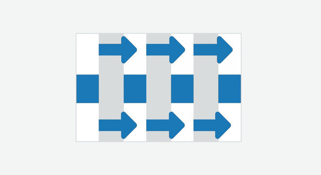 Blue arrows on white background.