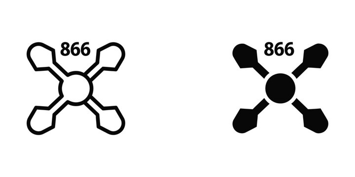 Comparison of filled and unfilled abstract geometric shapes with the number 866