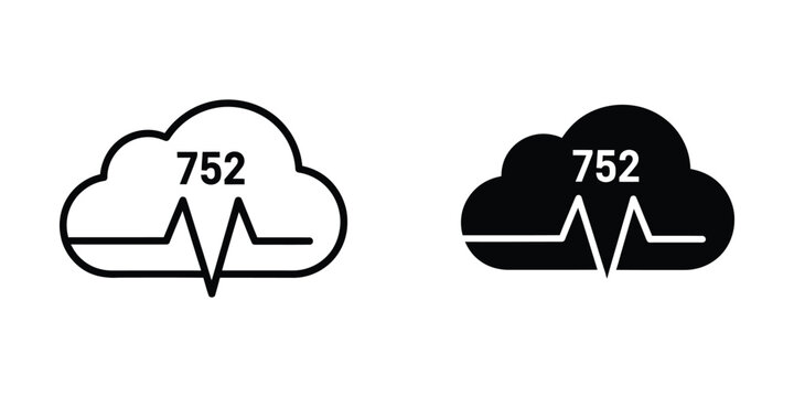 Comparison of cloud storage symbols with heartbeat icons and numeric labels