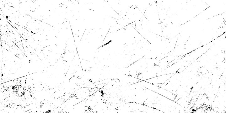 Abstract white grunge background with random fine scratch marks and scattered black lines, subtle distressed texture, minimal industrial style, clean yet worn high-resolution scratch wall backdrop.