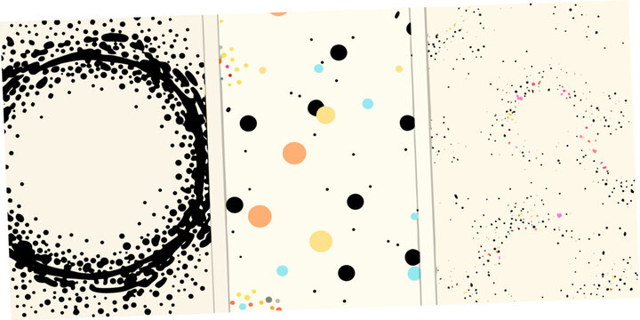 Abstract background with speckled patterns and colorful dot accents