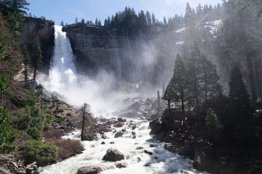 Nevada Falls and the Merced River in Yosemite National Park