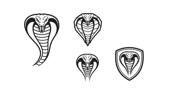 Cobra Head Vector Illustrations - Striking Serpent Designs for Various Applications.