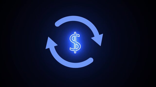 dollar icon symbol and loading refresh bar 