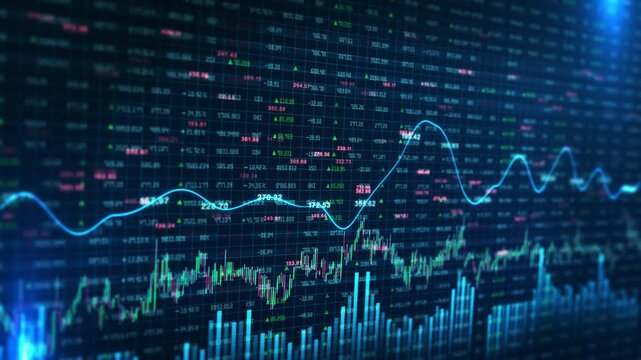 Financial Stock Chart Market Analysis Data Visualization financial data trends, price movement, analytics indicators. trading visuals, investment strategies, economic reports, fintech presentations.