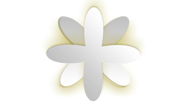 Soft Abstract White Flower Shape with Subtle Glow and Layered Petals.