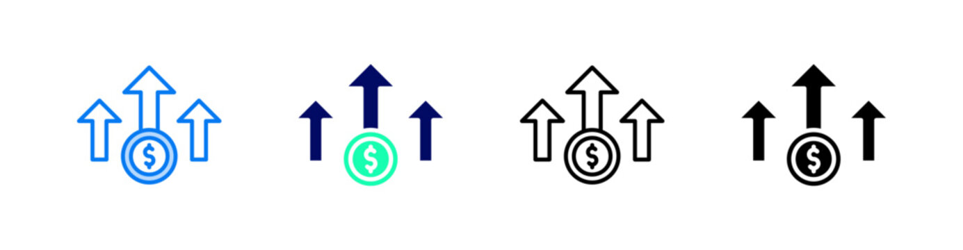 Upselling Multiple Style Icon Set Vector 