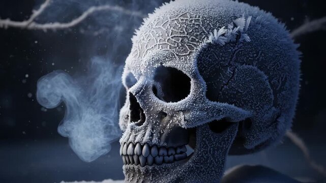 Textured Stone Skull with Smoke Effect