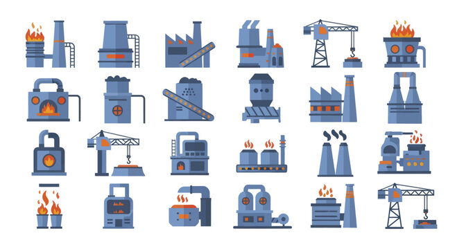 Industrial Factory Buildings and Manufacturing Plants Collection.