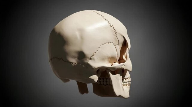 Front View of Aged Human Skull