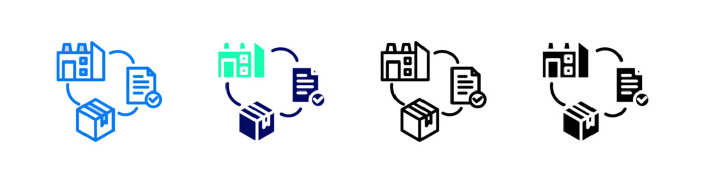 Value Chain Multiple Style Icon Set Vector 