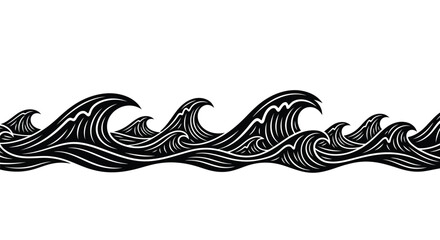 Fototapeta premium A black and white drawing of a wave