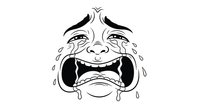 A crying face with tears of sadness.