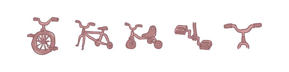 Pink Bicycle and Wheel Icons © liubomir118809