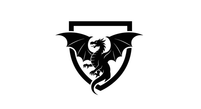 Black dragon on shield logo 1.