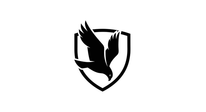 Black eagle shield logo symbol 1.
