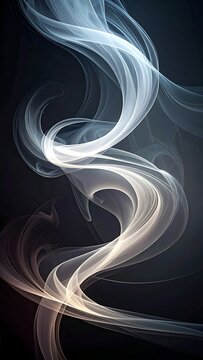 Swirling smoke tendrils dance against dark background