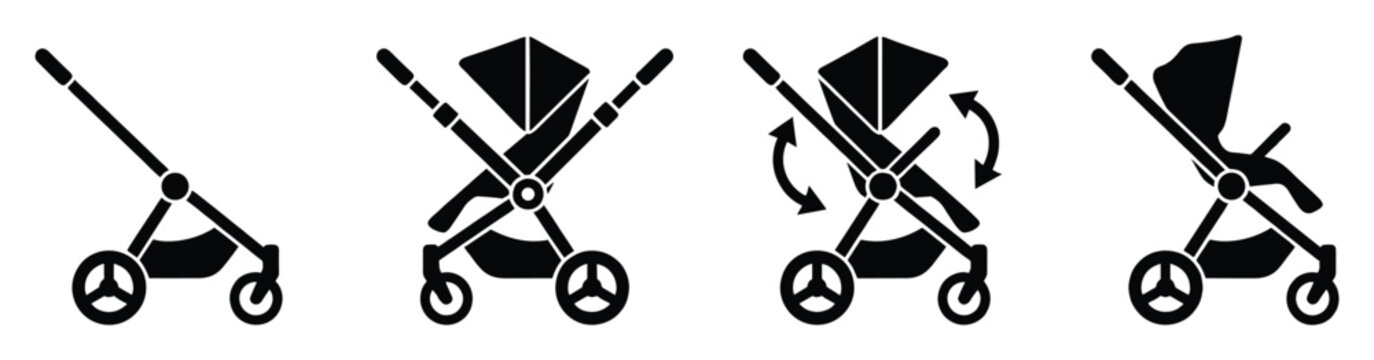 Modern baby strollers and pushchairs with adaptable designs, ideal for childcare applications and parenting content.