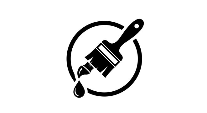 Black paint brush icon design.