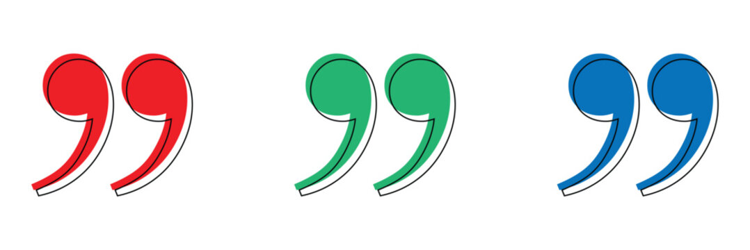 Quote mark in PNG. quotation symbol. remark sign in PNG. quote mark on transparent background. quoted sign . Vector Illustration . EPS 10 .