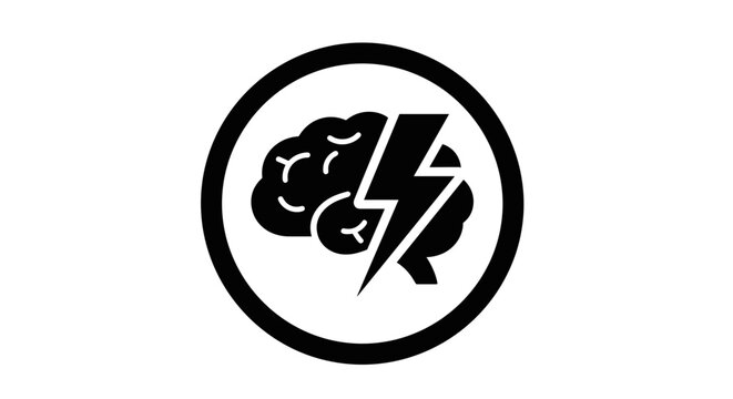 Brain with lightning bolt logo.