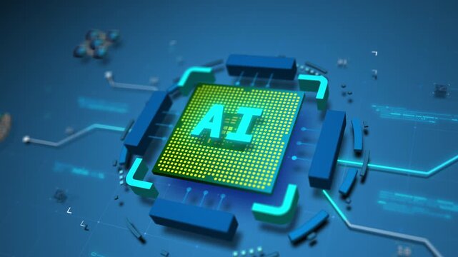 AI Processor Core Powering Intelligent Network System Motion Design Seamless Loop