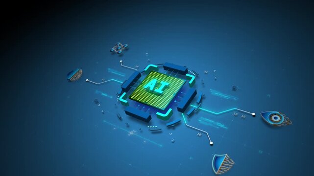 AI Processor Core Powering Intelligent Network System Motion Design Seamless Loop