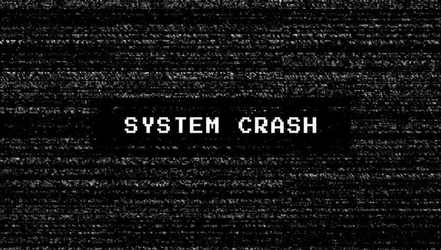 A computer screen displays a system crash error message on a black background