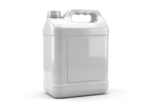 Minimalist white plastic food storage container with snap-lock lid isolated on white background