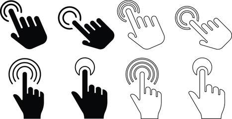 Fototapeta premium Human palm hand vector silhouette, human hand palm, two open palms black, handshake icon logo design, hand shake illustration, agreement icon, hand click icon set illustration, pointer sign symbol, ha