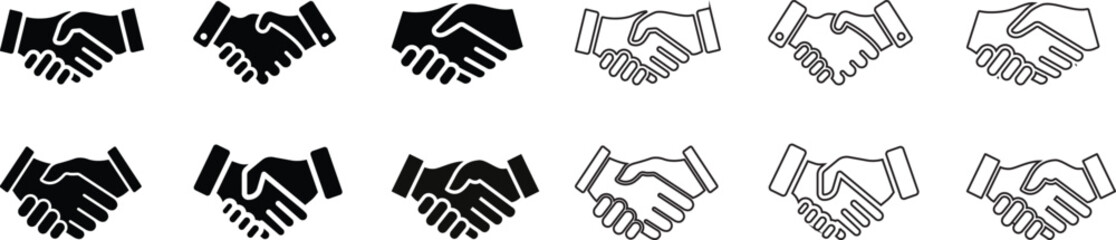 Obraz premium Human palm hand vector silhouette, human hand palm design, two open palms black, handshake icon logo, hand shake illustration, agreement icon, minimal graphic, clean symbol, isolated vector art images