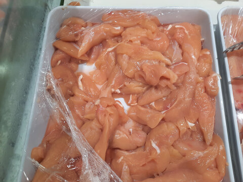 Raw chicken meat isolated on supermarket