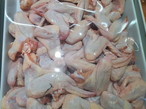 chicken wings isolated on a supermarket