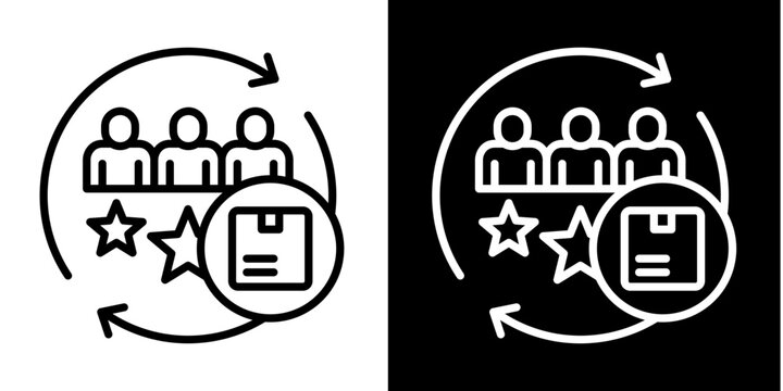 Product Cycle Icon Set White Style Collection