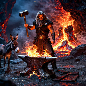 Vulcans (Hēphaistos), the god of fire and blacksmiths
