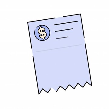 Receipt Illustration animation, can be used for various purposes such as UI, websites, mobile apps, presentations, and others.