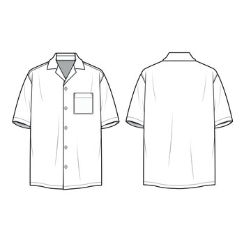 Shirt illustration, flat fashion sketch, shirt, fashion