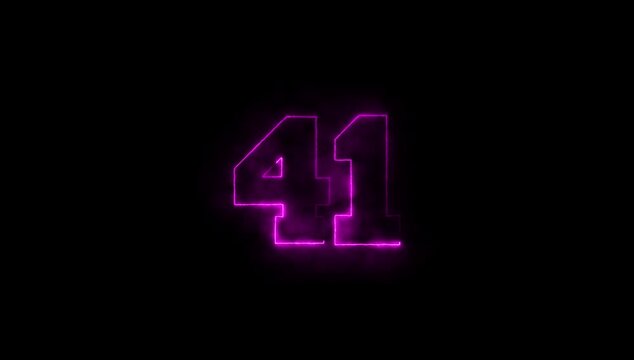 Number 41 Haze Animation on Black Background