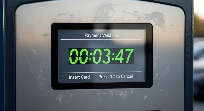 Parking meter with countdown timer display