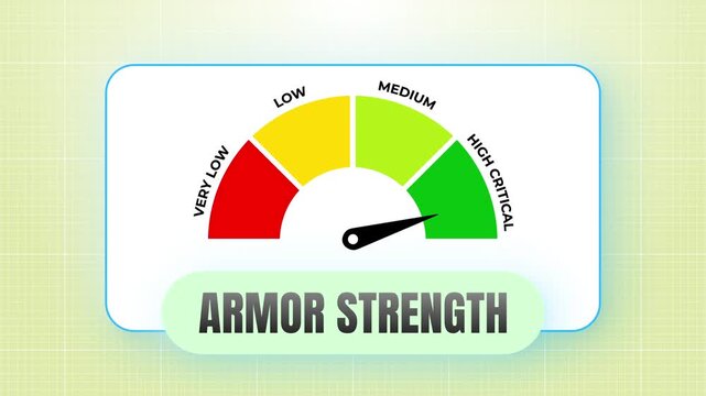 Gaming Interface Armor Strength Meter Measuring Defense Rating 4k video