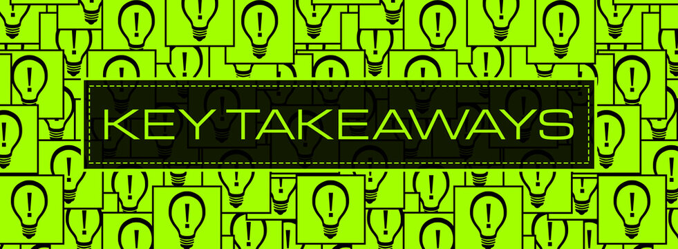 Key Takeaways Bulbs Texture Square Neon Green Horizontal Text 