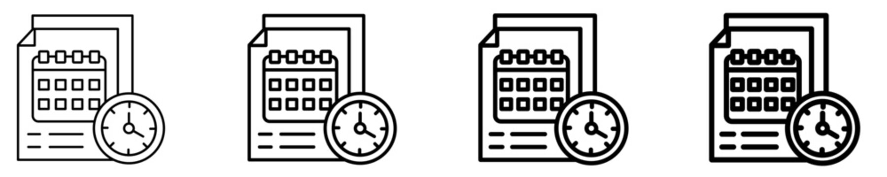 Scheduling  Icon Set Different Style Collection